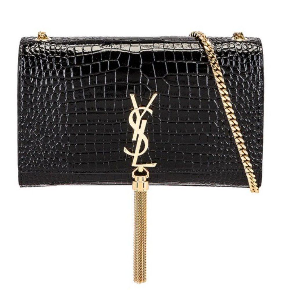 New Saint Laurent Medium Kate Croc Chain Bag